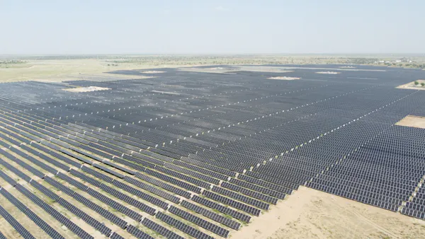 A huge solar power plant in western India.
