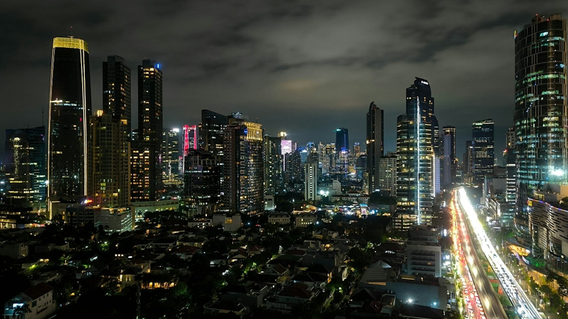 Jakarta skyline at night