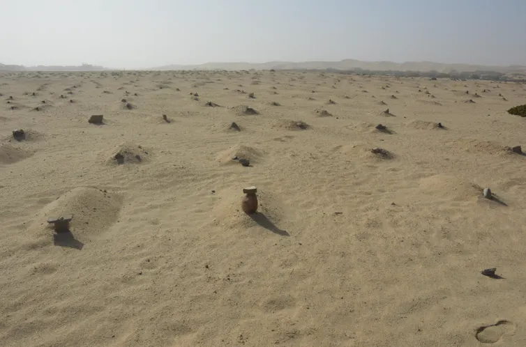 Ovaherero and Nama slave cemetery at Kramersdorf burial ground, Swakopmund.
