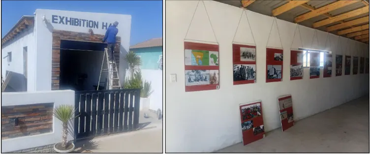 The outside and an inside wing of the gallery