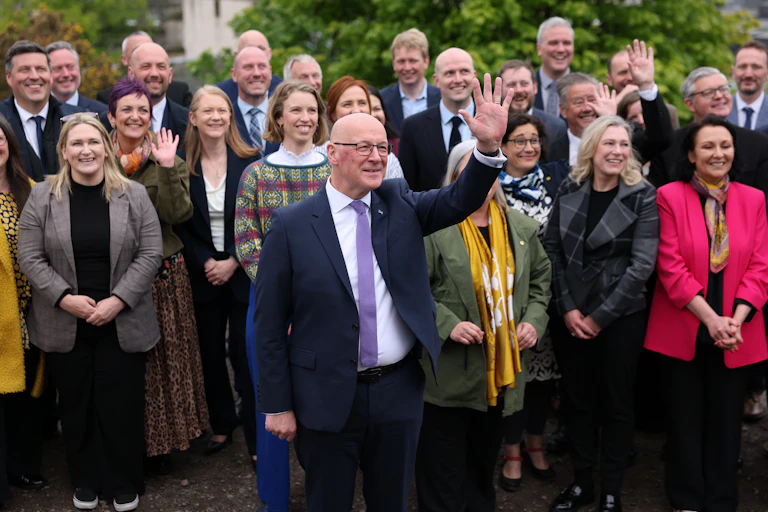 SNP members assembled after winning Scottish election