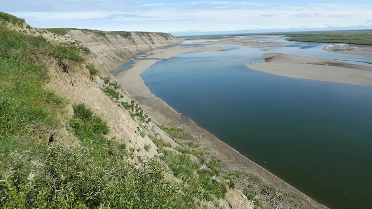 View of Colville River in northern Alaska