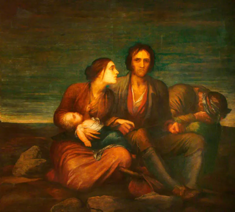 Land through Maggie O'Farrell is haunting story set in post-famine Eire about historical past, map-making and reminiscence 1 A painting of a family during the famine.
