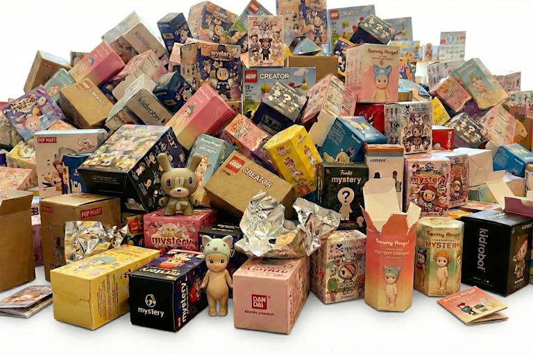 A pile of blind boxes.