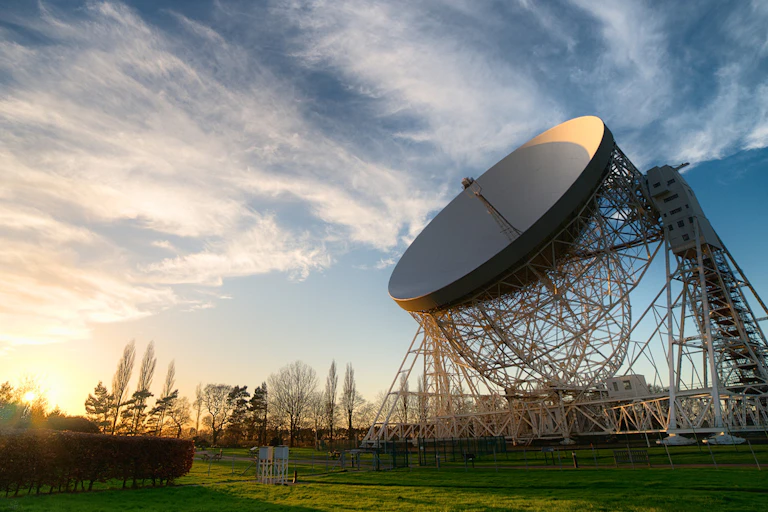 The Lovell Telescope at Jodrell Bank Observatory in Cheshire.