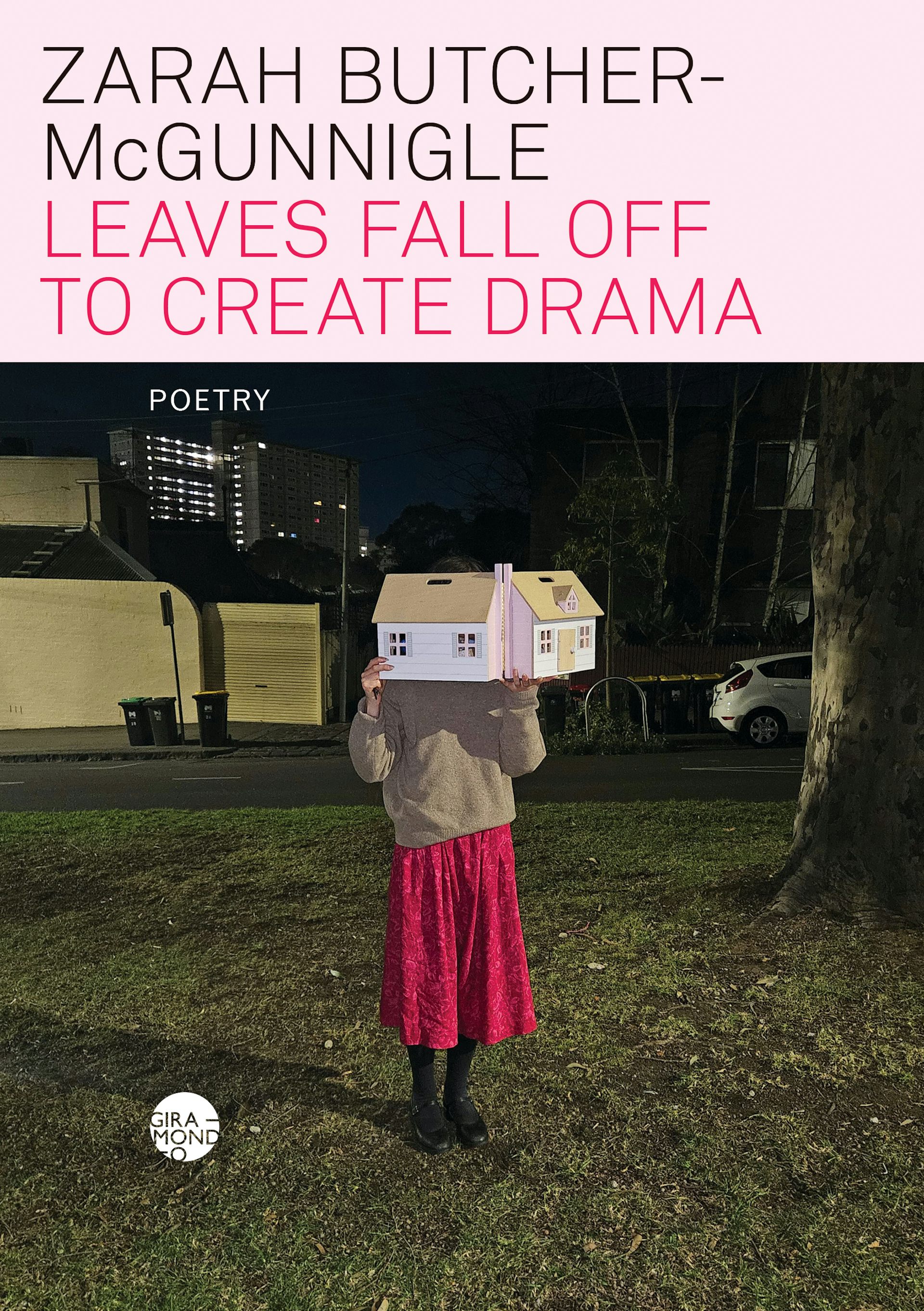 Cover of Leaves Fall Off to Create Drama, featuring a photo of a woman holding a toy house in front of her face
