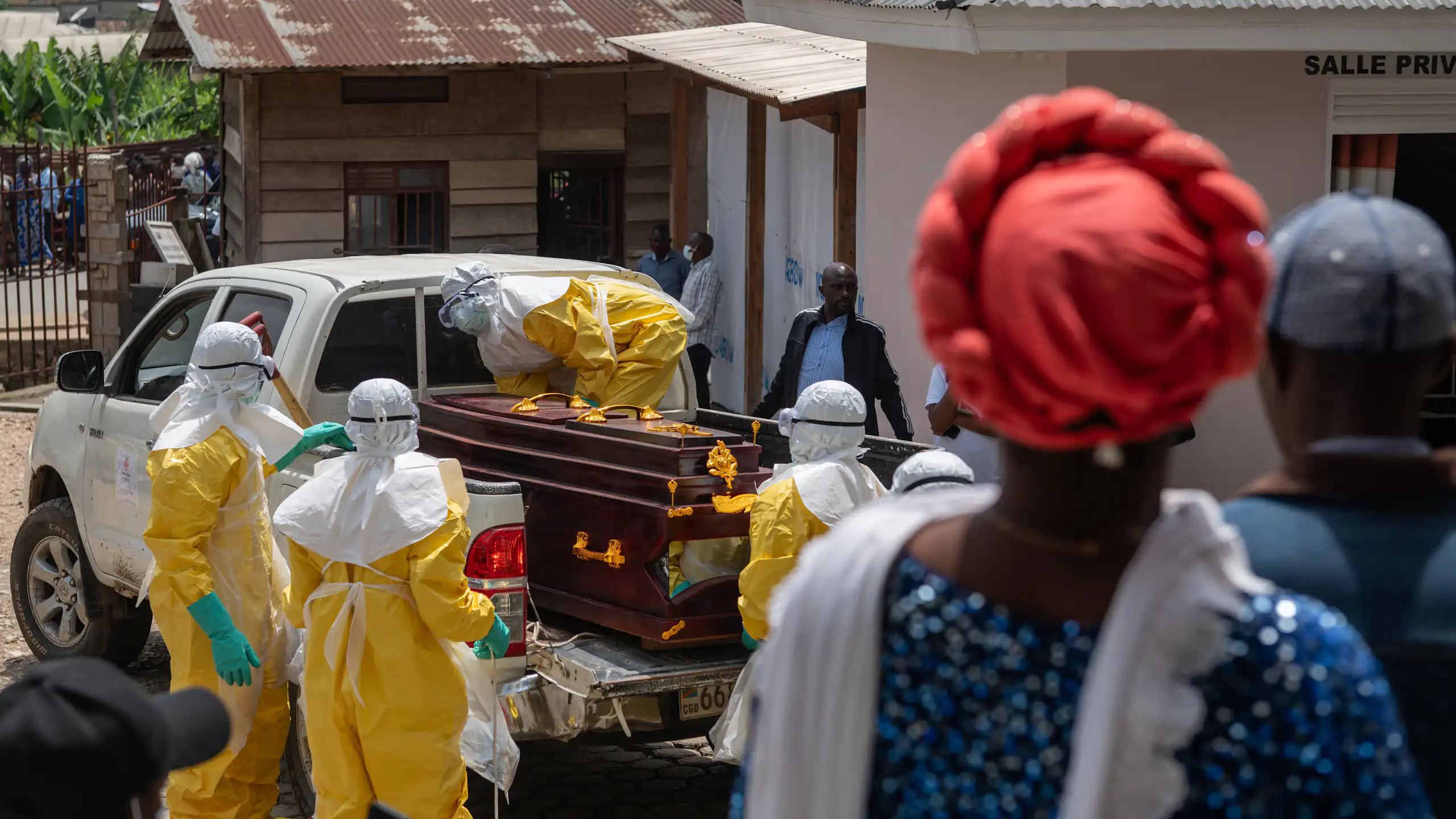 An Ebola victim is prepared for burial.