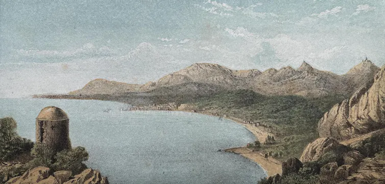 Illustration of the coast in Menton