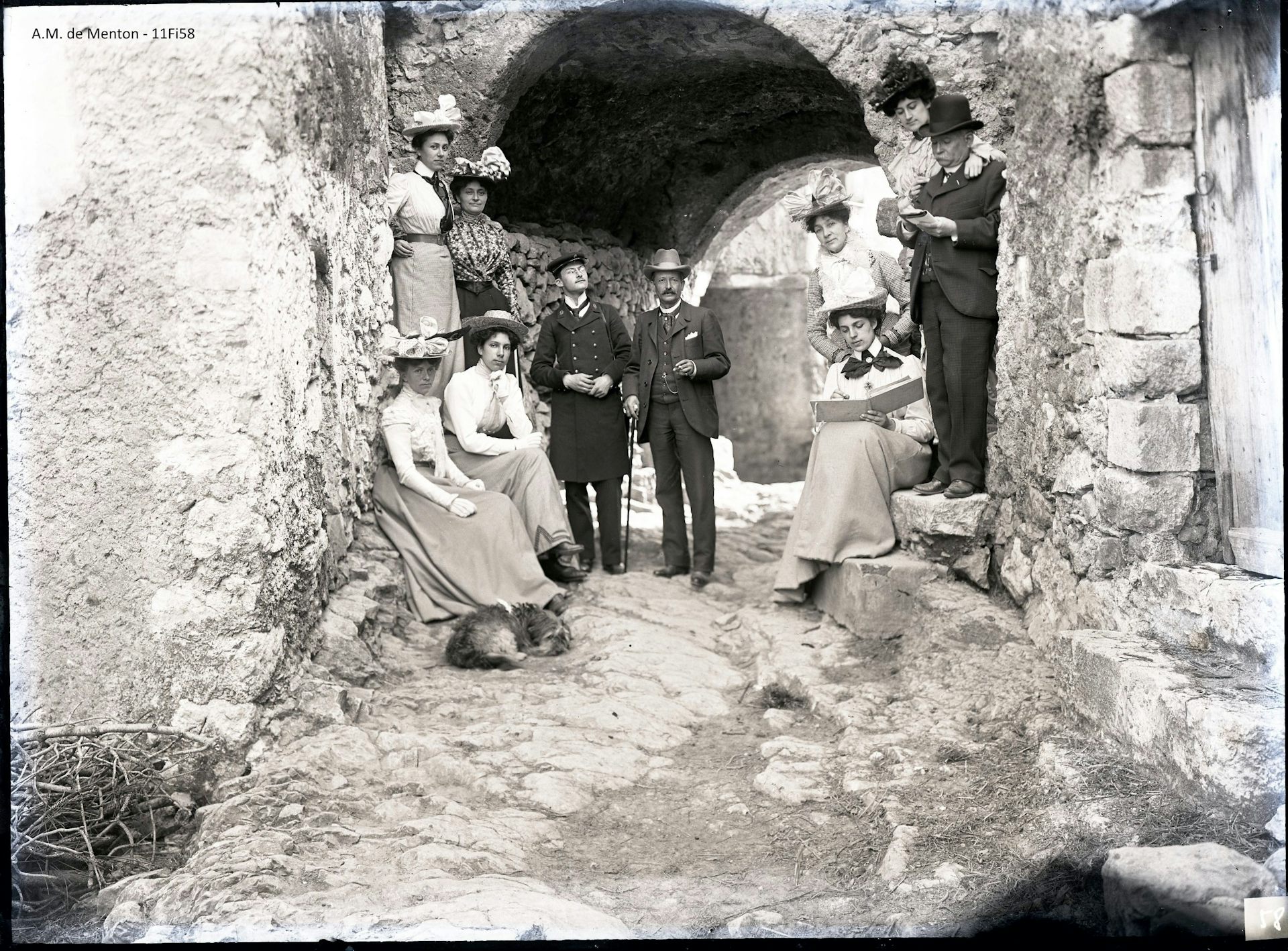 Victorian tourists holidaying at Menton.