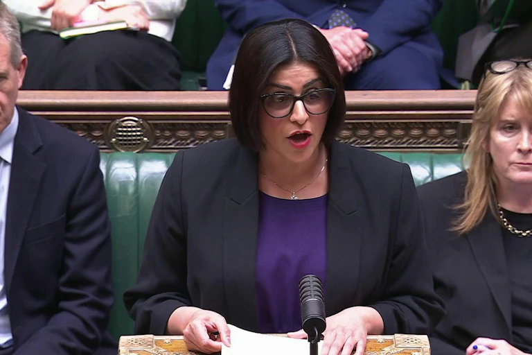 home secretary shabana mahmood at the dispatch box in the commons