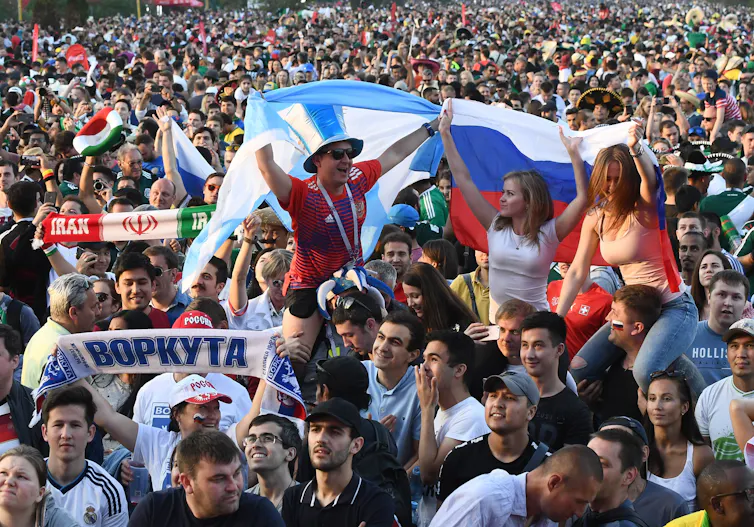 A stadium packed full of World Cup fans