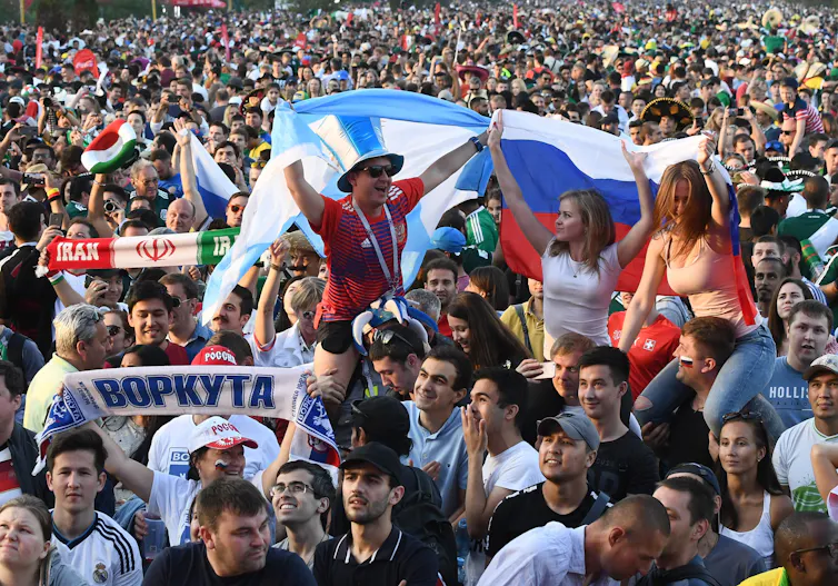 A stadium packed full of World Cup fans