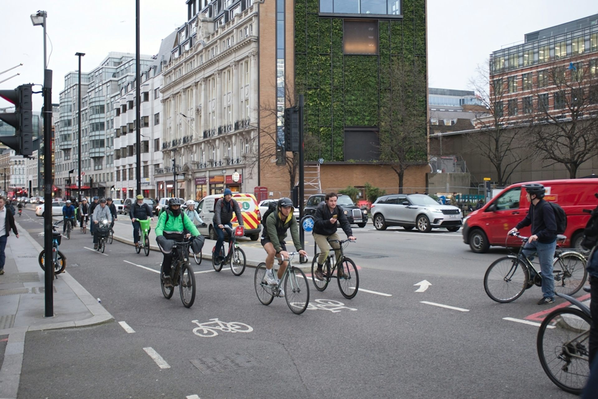 A busy bike lane.