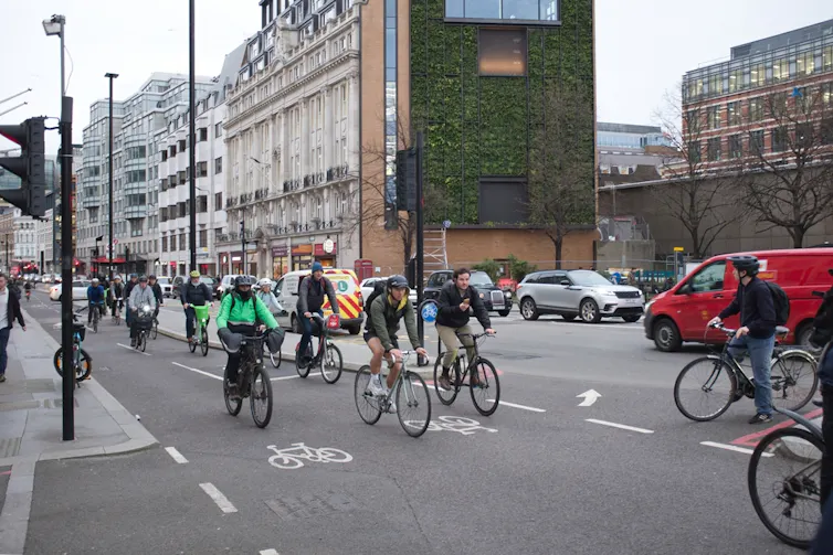 A busy bike lane.