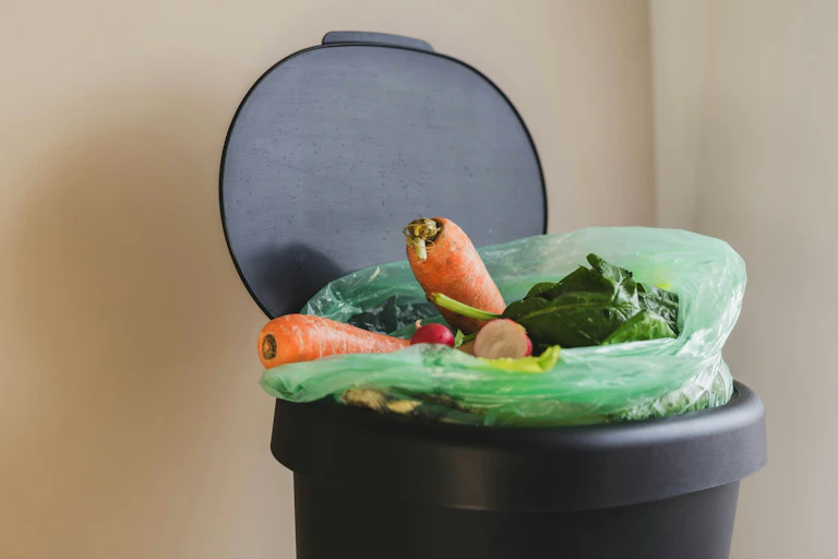carrots and other fresh produce in a bin