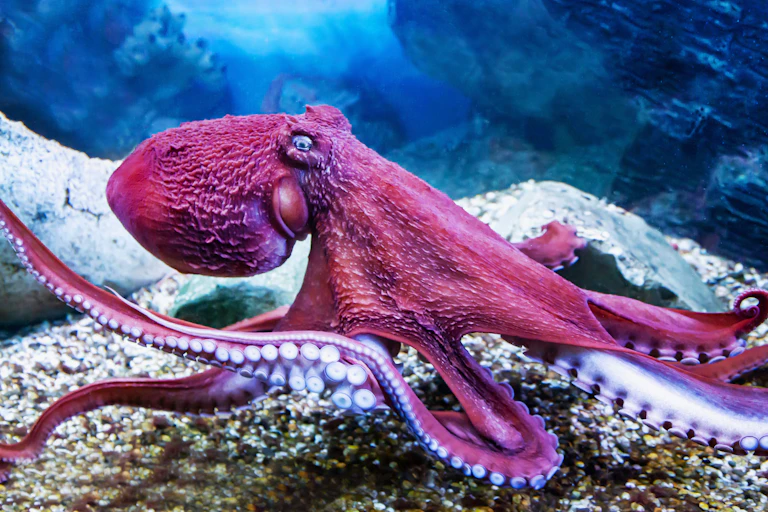 Pulpo de color lila