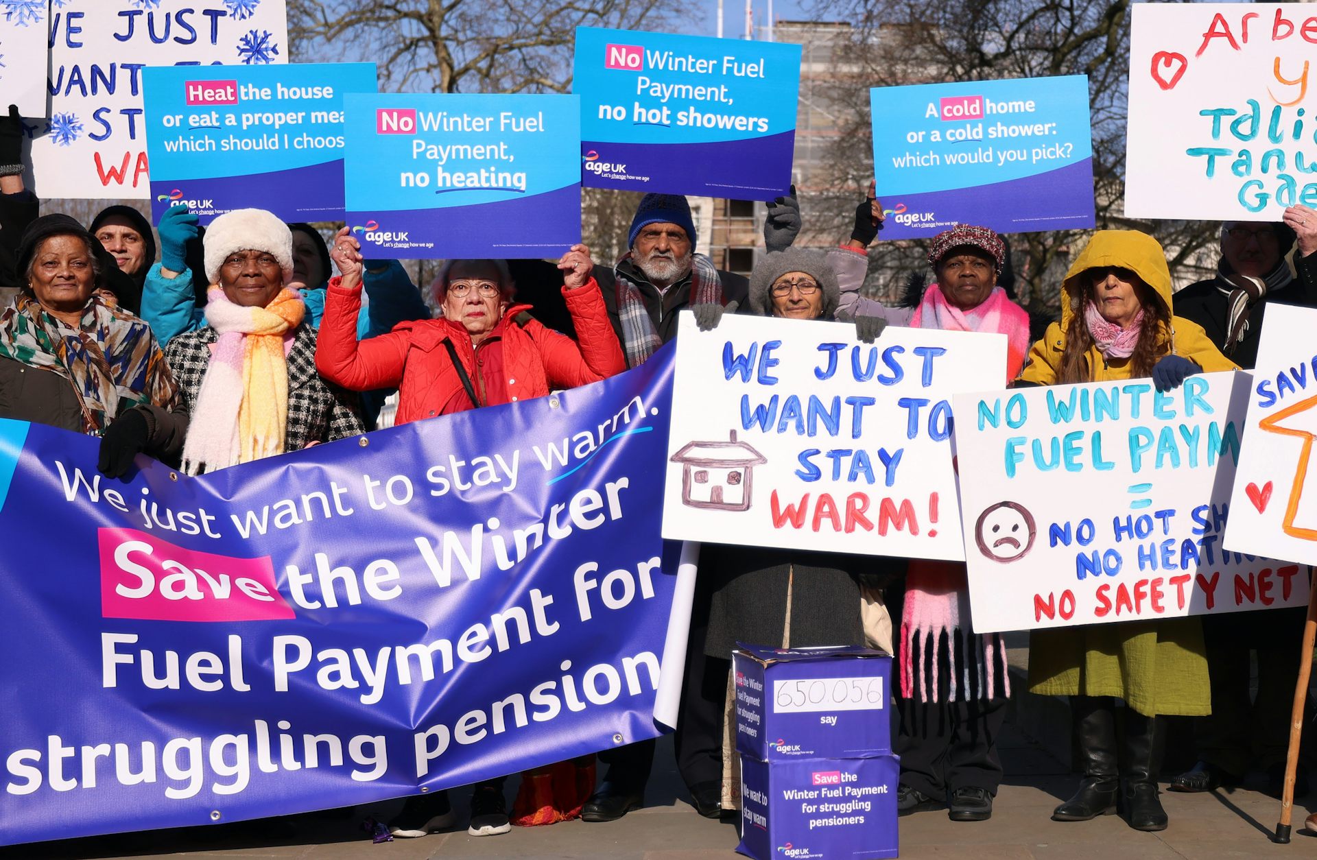 London pensioners protested cuts to the winter fuel payment last year.