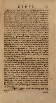 A yellowed page of recipes with 'Soups' written at top of page