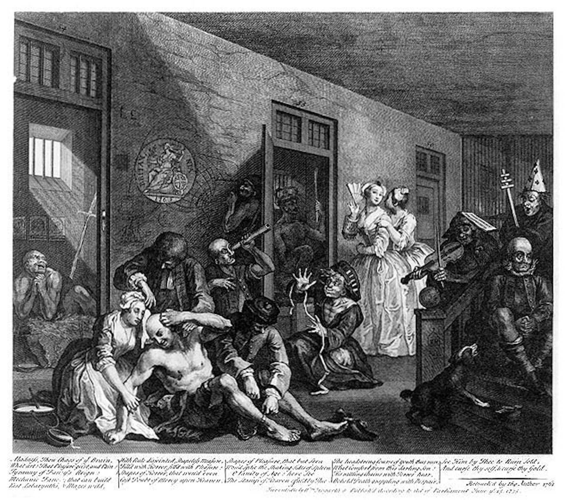 William Hogarth A Rake's Progress, In The Madhouse.