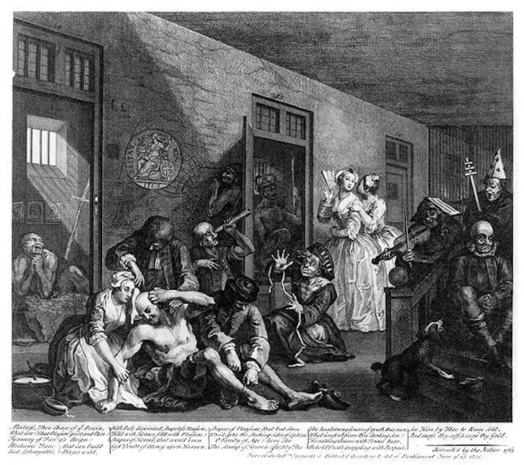 William Hogarth A Rake's Progress, In The Madhouse.