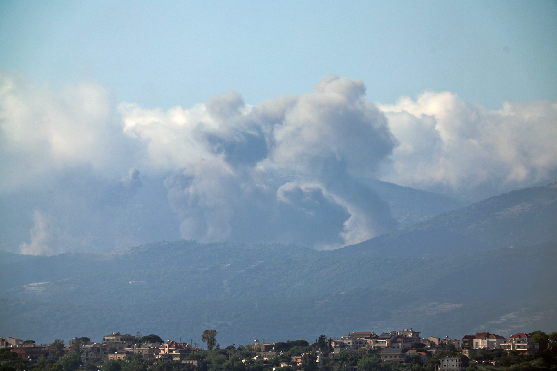 Smoke rises following an Israeli strike in southern Lebanon.