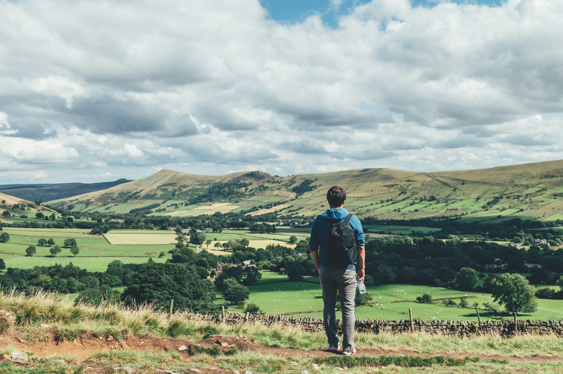 A man walking in countryside
