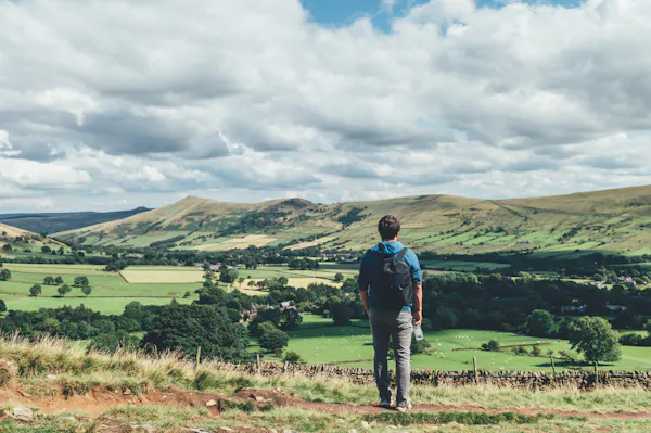 A man walking in countryside