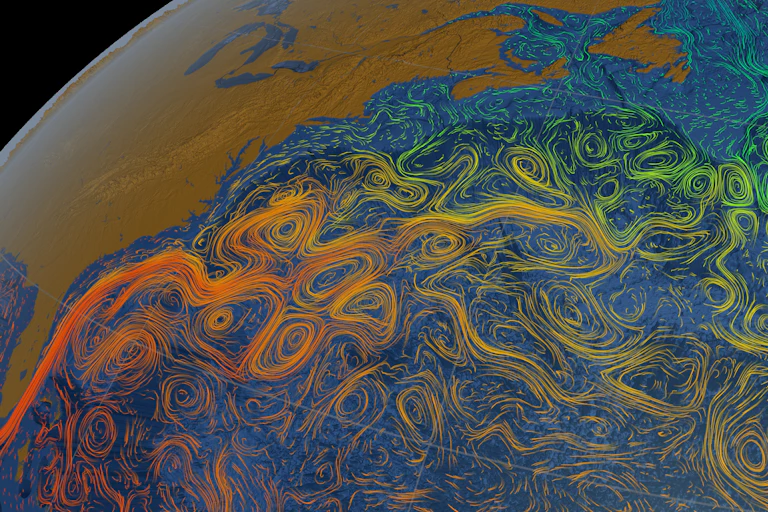 Ocean temperature data visualisation of the gulf stream