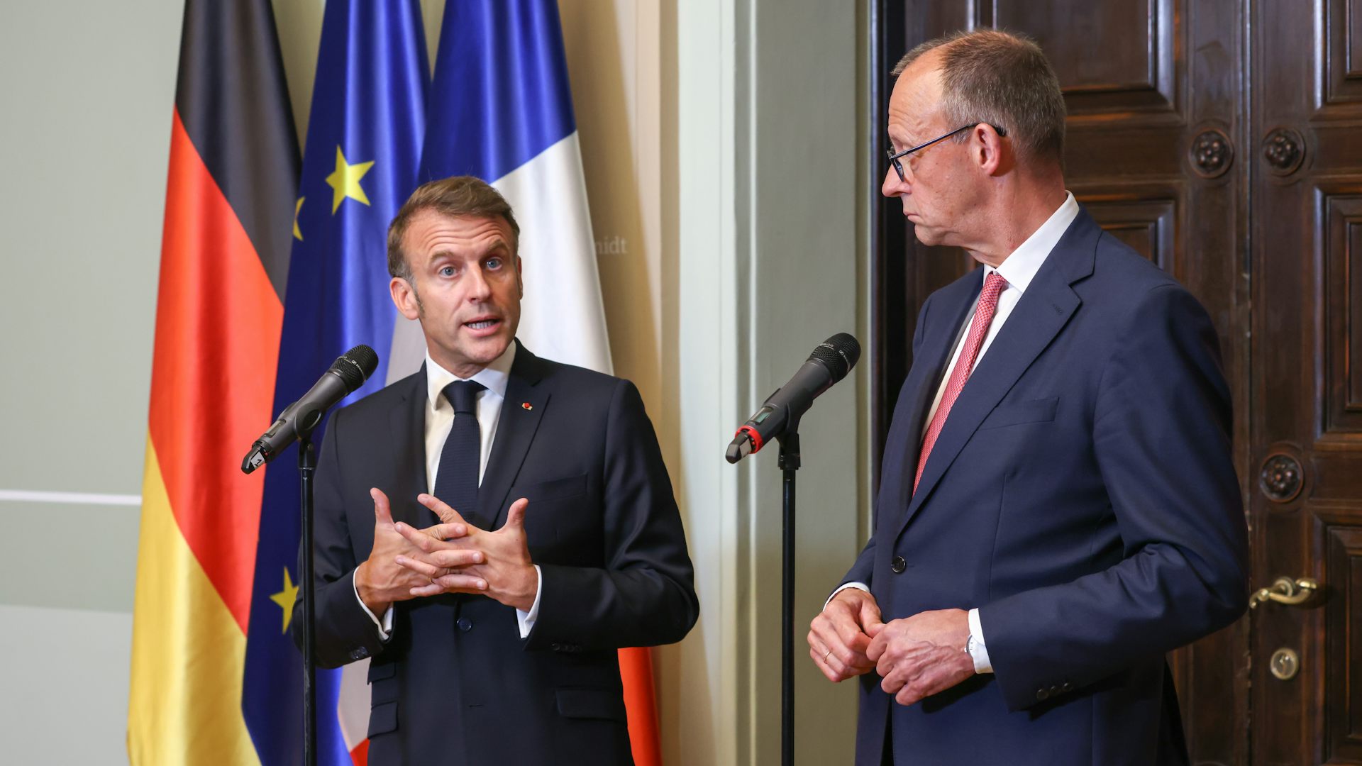 Emmanuel Macron and Friedrich Merz.