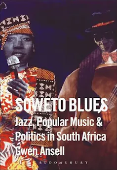 A book cover with an artwork featuring an African woman singing and an African man playing a double bass.