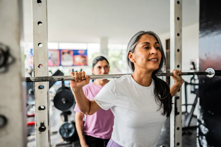 Woman lifting weights