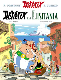 Portada del cómic Asterix en lusitania.