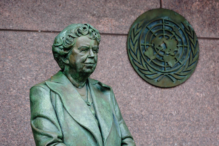 View of the bust of Eleanor Roosevelt