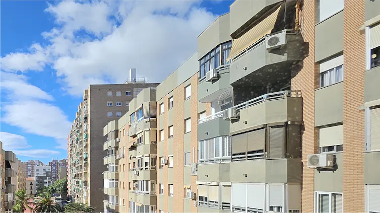 Window shutters and retractable awning in Mediterranean countries to reduce thermal gain