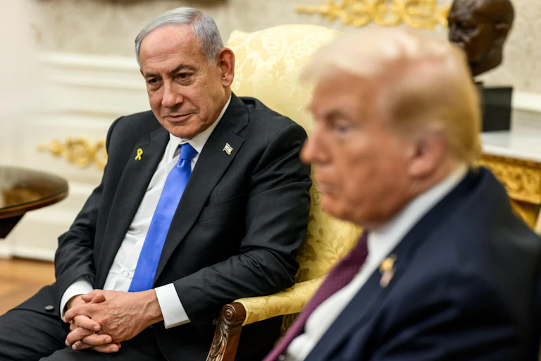 Donald Trump and Benjamin Netanyahu in the Oval Office, September 2025.