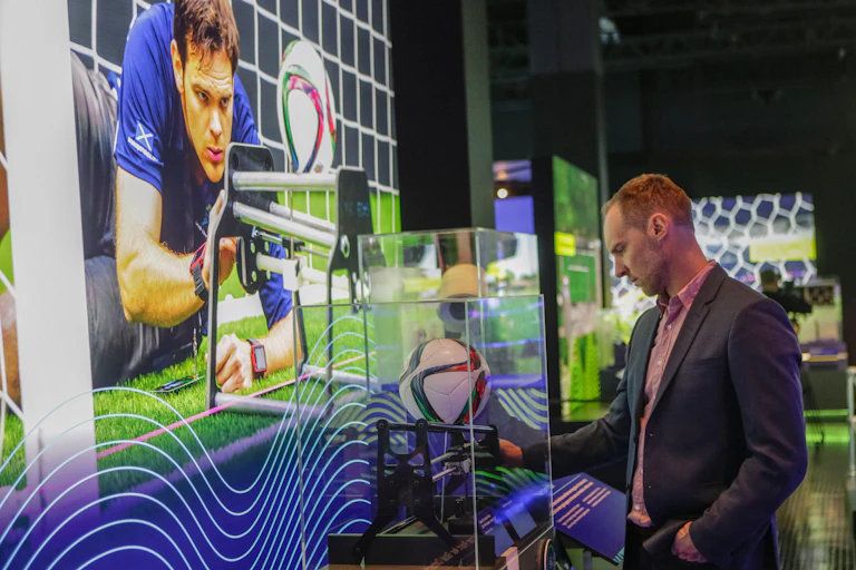 Goal-line technology demonstrated at the Fifa Museum's temporary exhibition in Vancouver, Canada ahead of the 2026 World Cup.