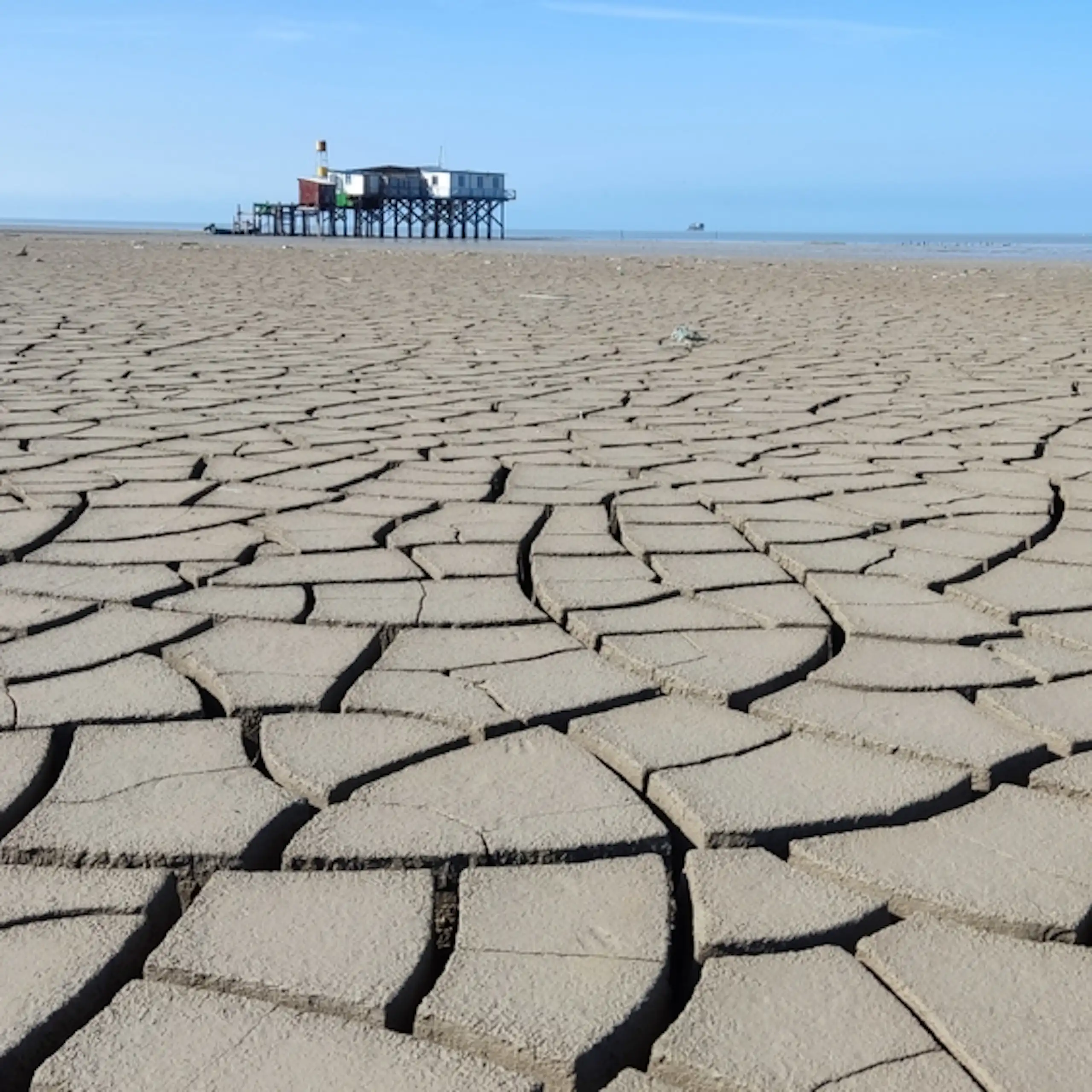 A dried out area of the Caspian Sea.