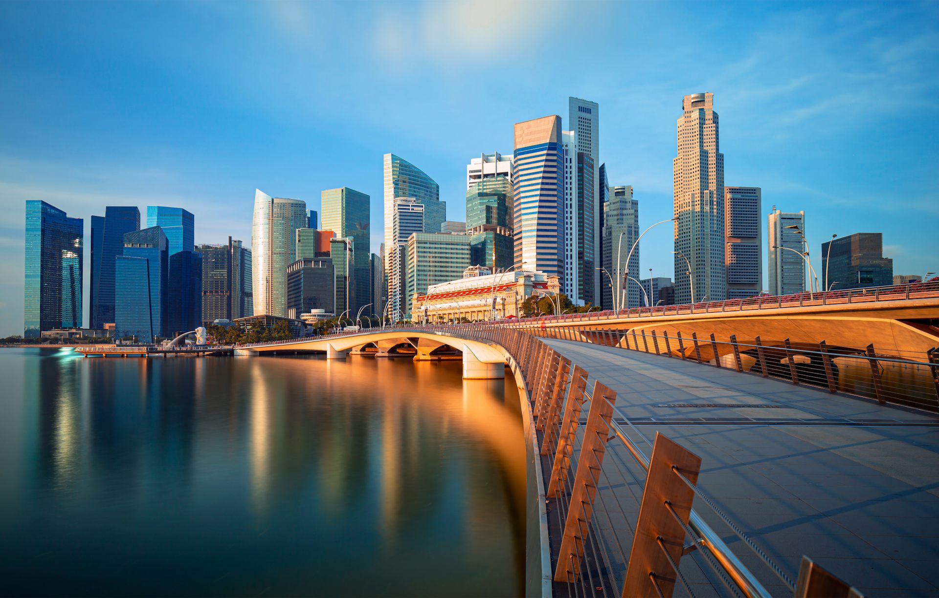 Singapore skyline.