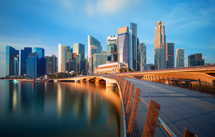 Singapore skyline.