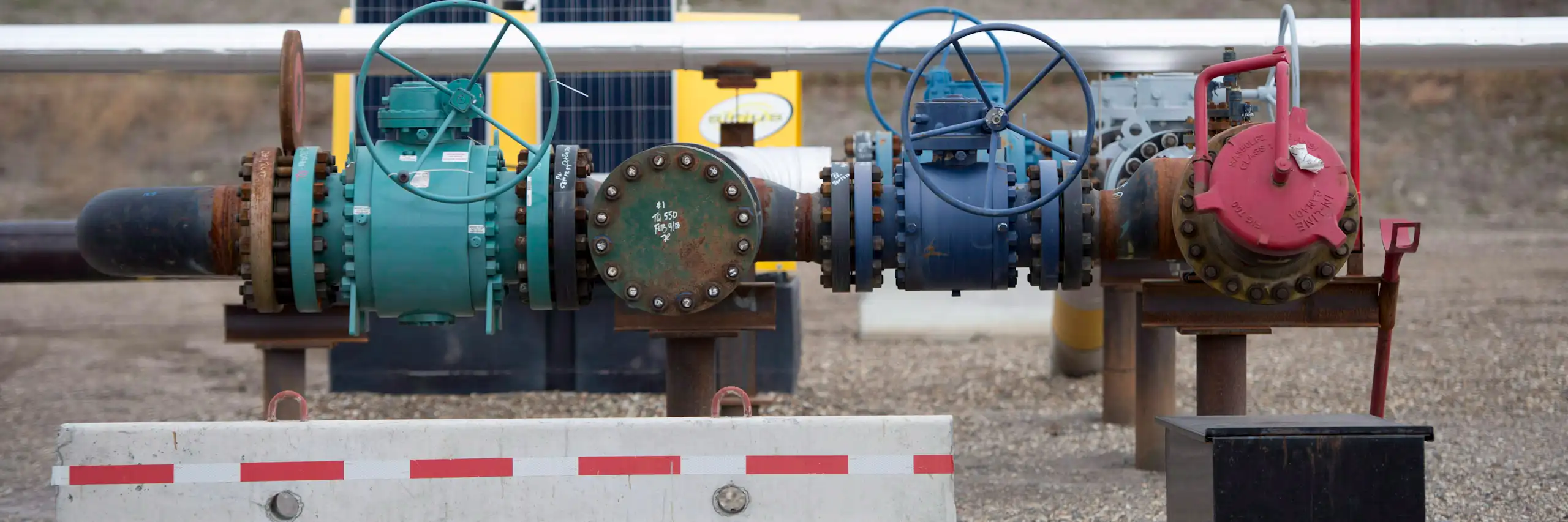 Part of a multi-well pad at a natural gas plant