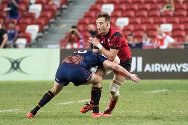 Rugby tackle.