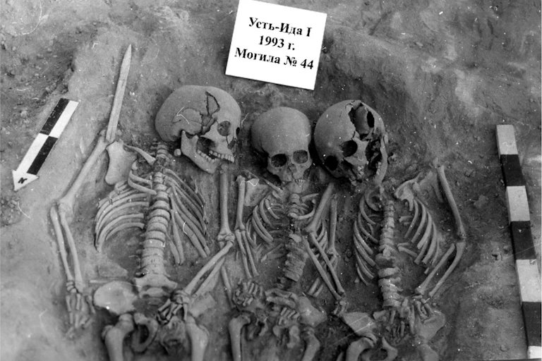 Plague victims buried in a shared grave at Ust'Ida, Lake Baikal.