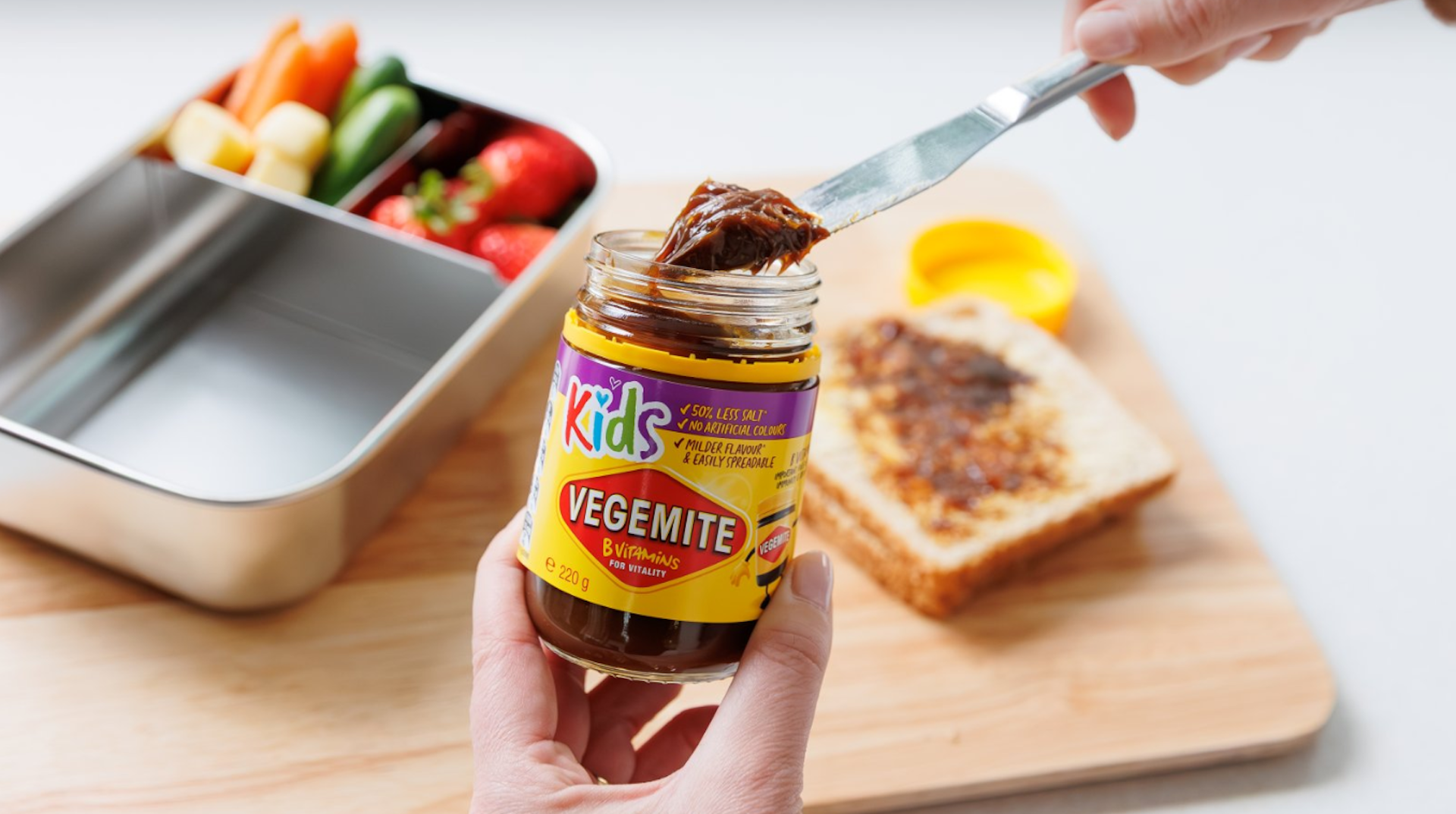 The new Vegemite Kids has 50% less salt. No, that’s not ‘un-Australian’