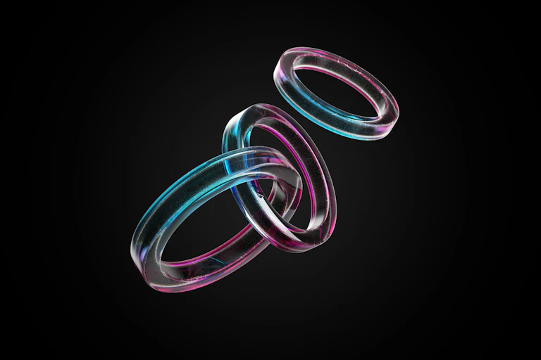 A couple of rings sitting on top of each other