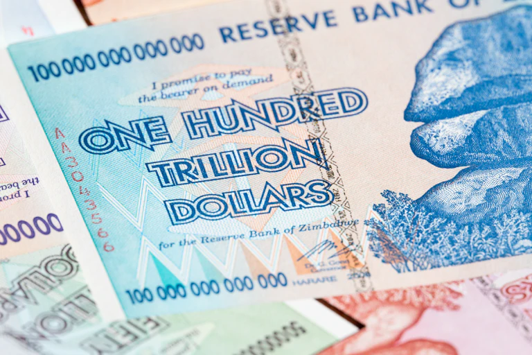 Billet de banque du Zimbabwe.