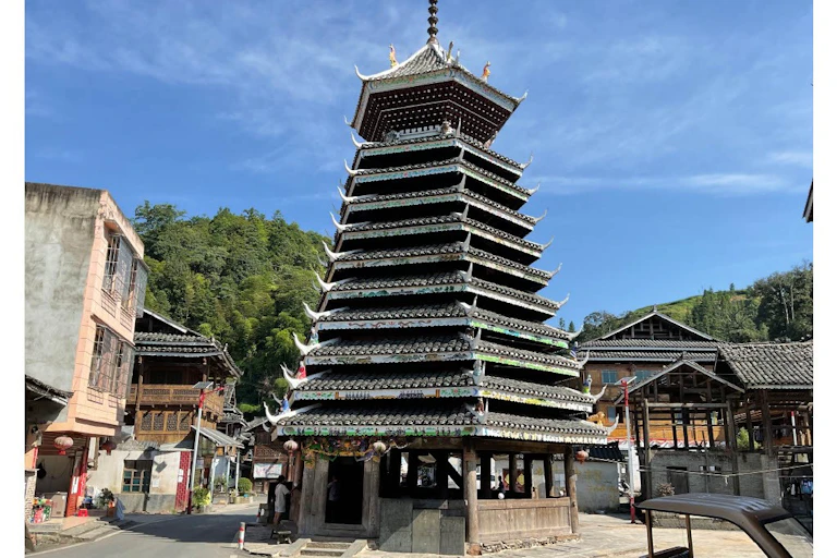 A Dong drum tower in China.