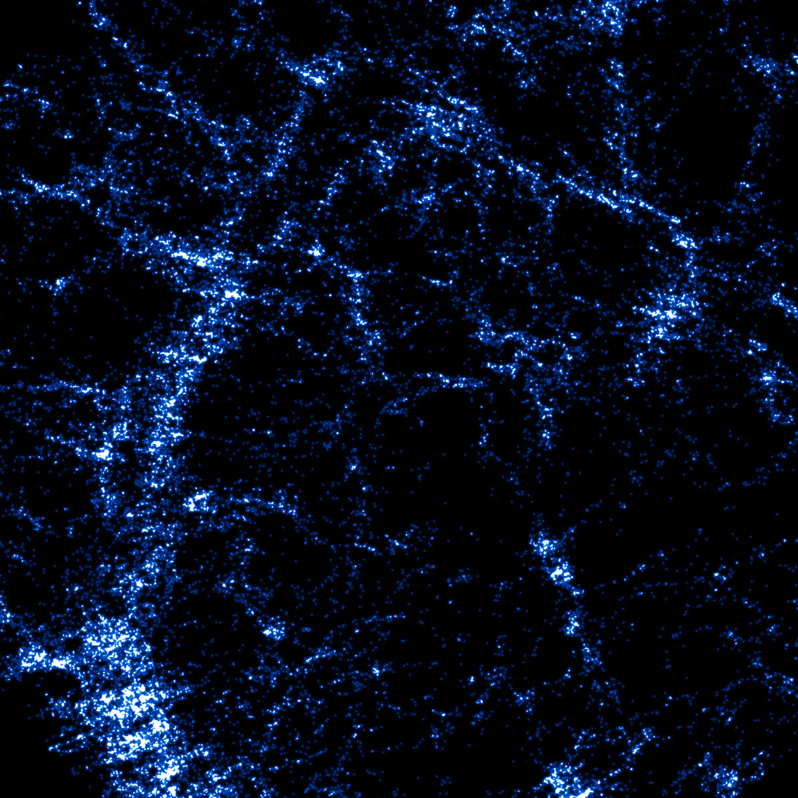 Distribution of cosmic matter based on DESI data.