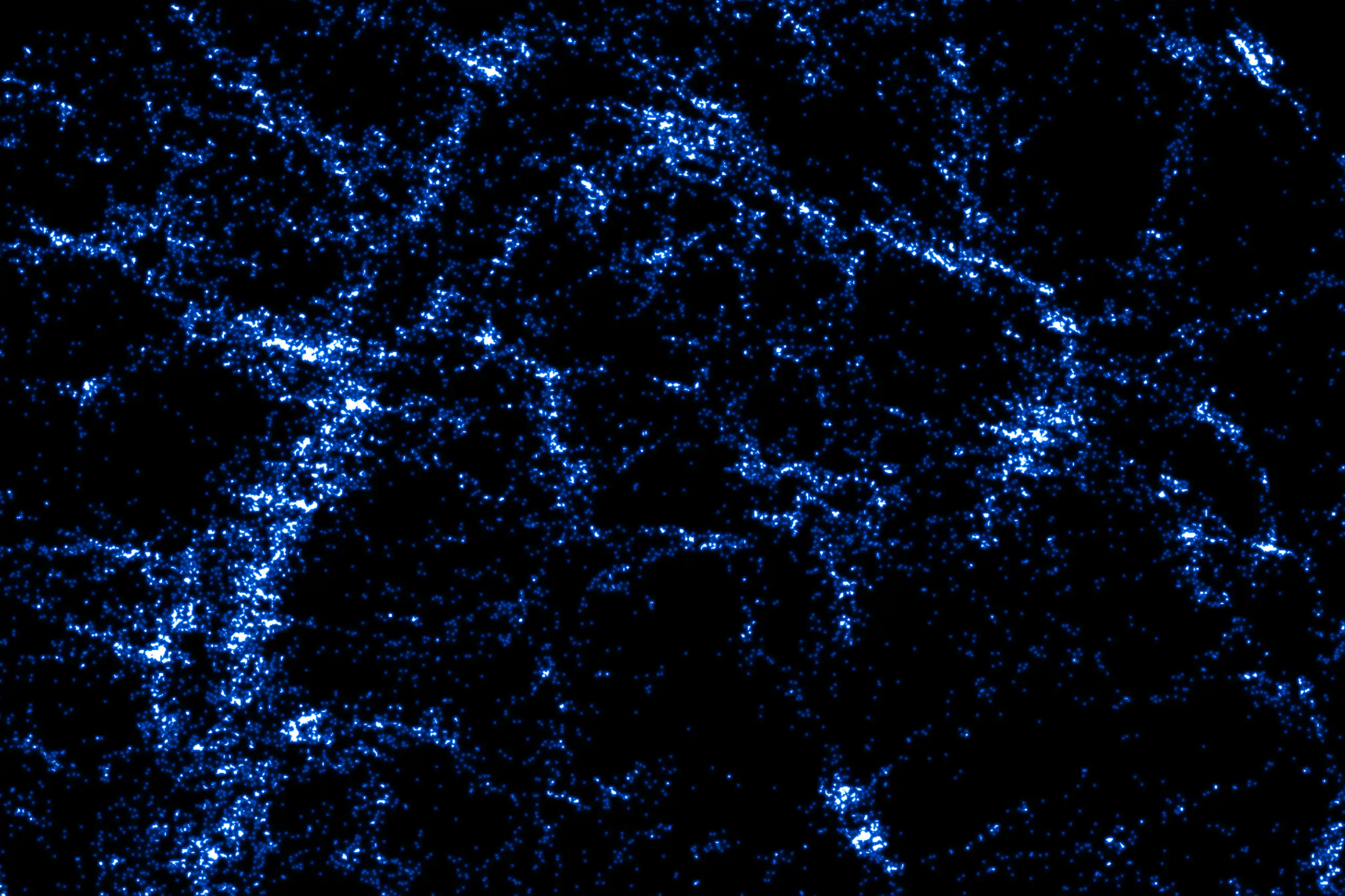 Distribution of cosmic matter based on DESI data.
