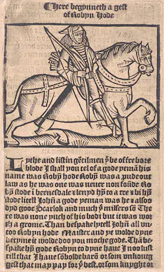 Page from an early 16th century edition of A Gest of Robyn Hode.