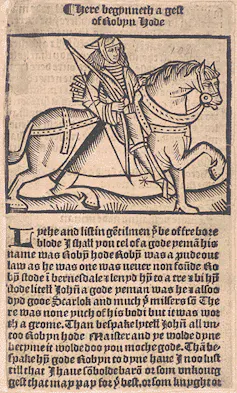 Page from an early 16th century edition of A Gest of Robyn Hode.
